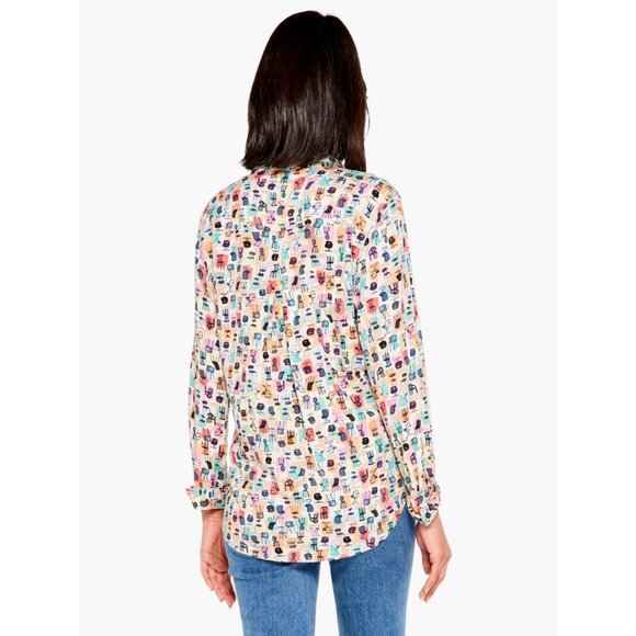 NIC+ZOE Have A Seat Live In Shirt in Green Multi - Picture 4 of 16